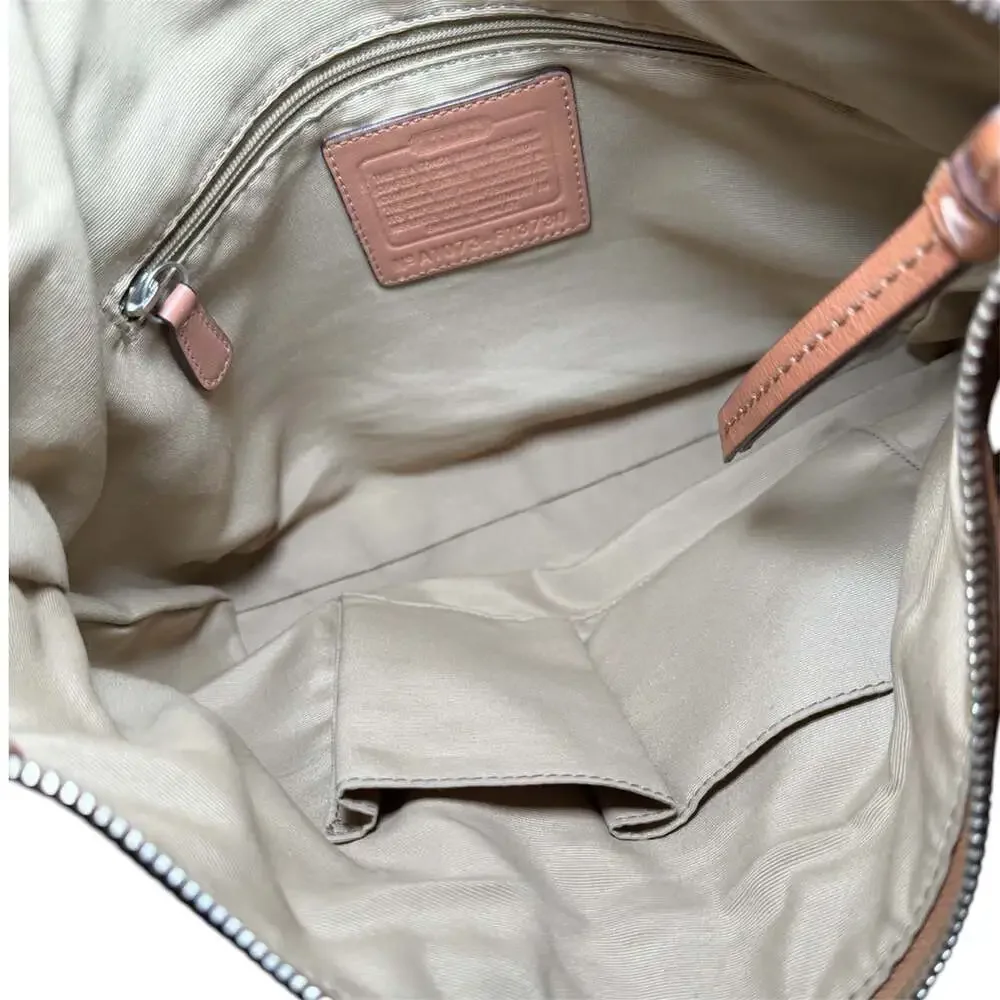 Coach Leather Hobo Shoulder Bag Ivory Cream Tan Trim F13730 Womens Purse - Picture 5 of 8